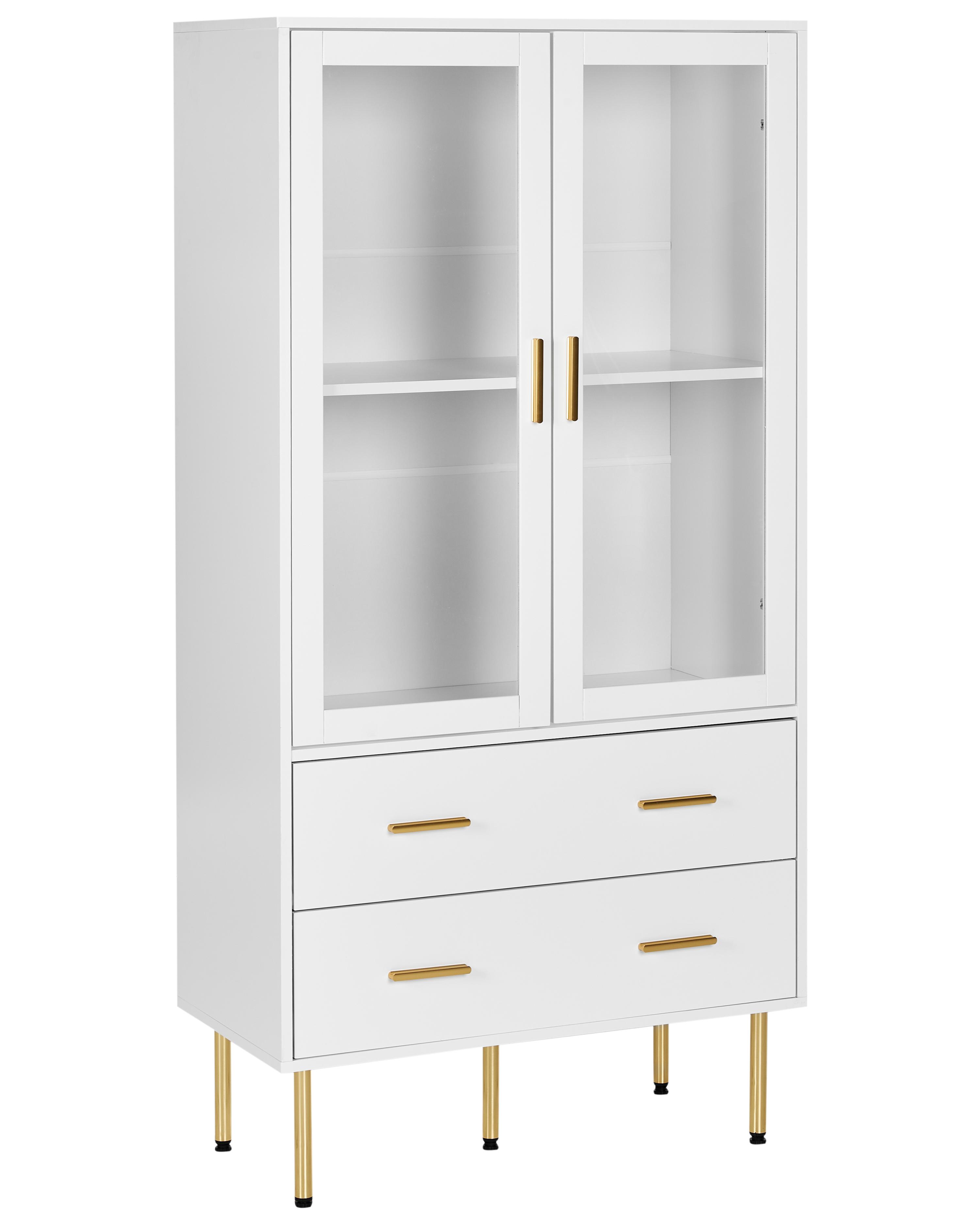 Glass Display Sideboard MILORA 160 cm White