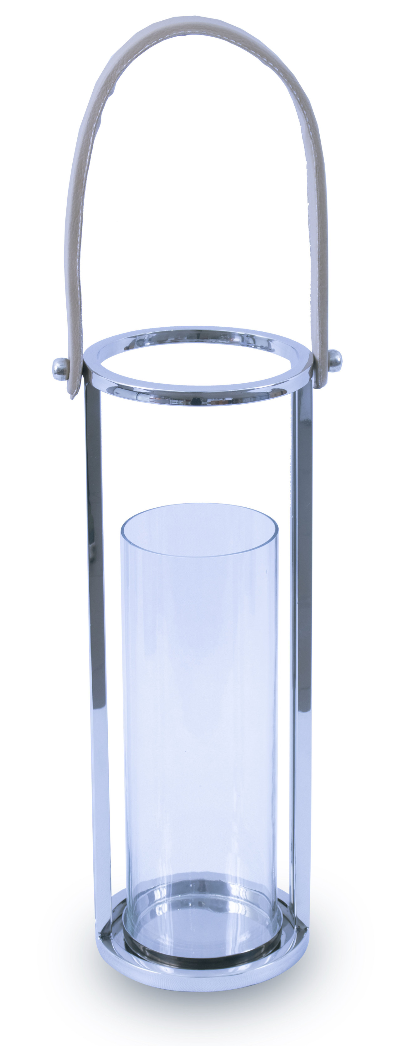 Lampion Glamour Stalowy 40cm Srebrny HowHomely