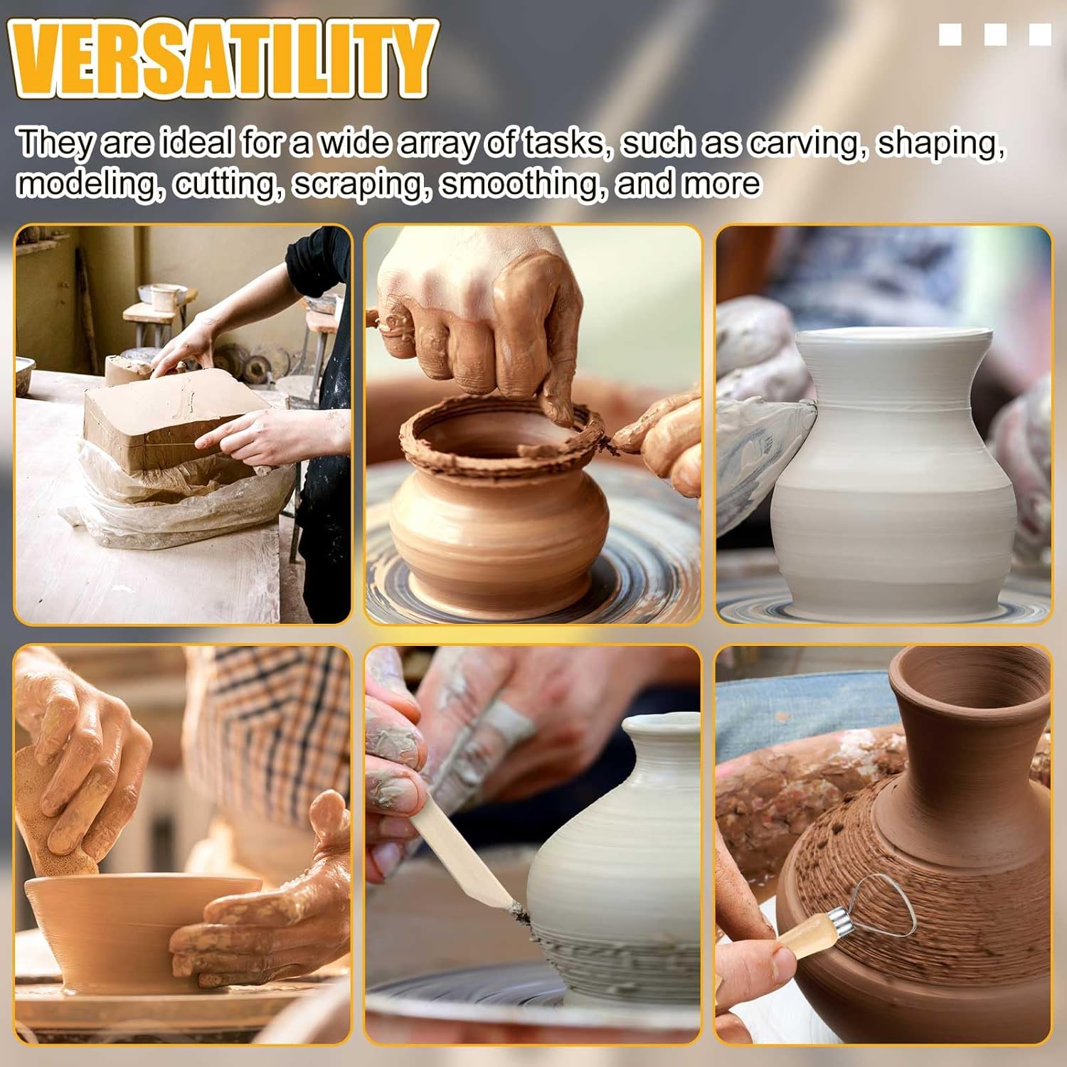 Leriton 320 Pcs Pottery Clay Tools Kit Sculpting Clay Tool Includes Cutting Modeling Trimming with Wooden Handles Carving Kit for Beginners Carving Shaping