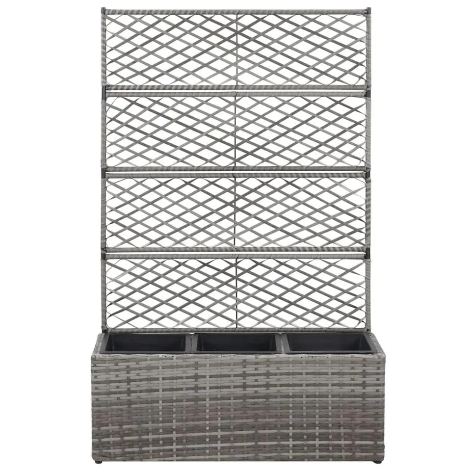 vidaXL - Verhoogde Tuinbak - Grijs - Poly rattan - 83 x 30 x 130 cm