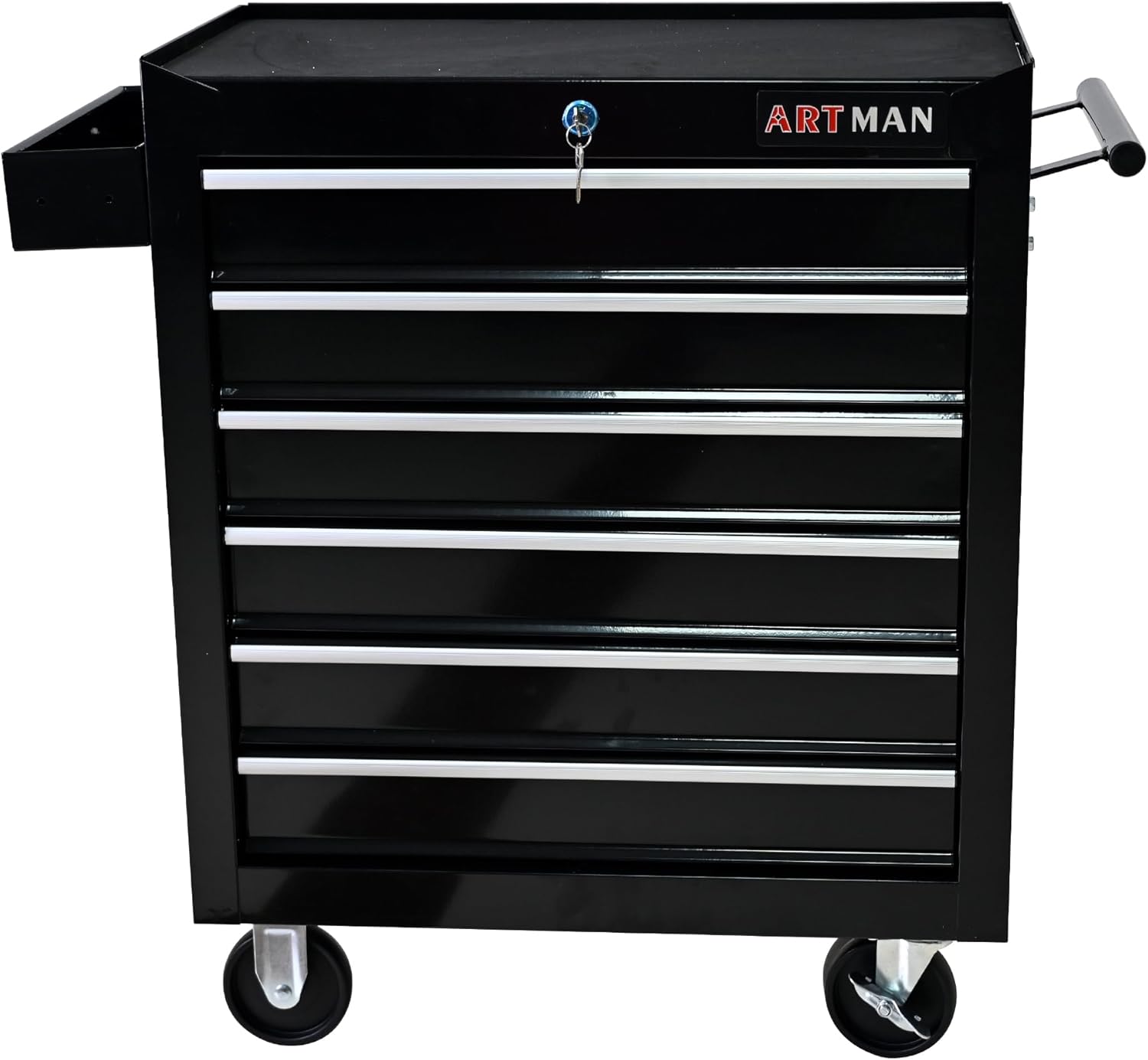 6-Drawer Rolling Tool Chest Cabinet, Large Capacity Metal Tool Box with Wheels and Keyed Locking, Roll Around Storage Organizer Tool Cart for Garage, Warehouse, Work Shop (Black03)