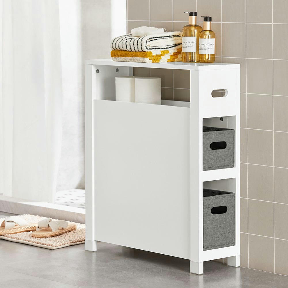- Meuble de rangement effet bois blanc