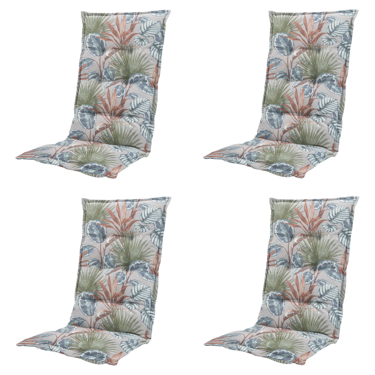 Madison tuinstoelkussen hoge rug Cala - multikleur - 123x50x5cm - set van 4