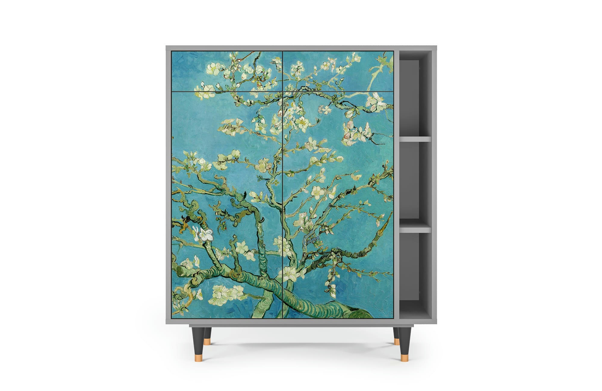 ALMOND BLOSSOM BY VAN GOGH - Buffet  bleu 2 tiroirs et 2 portes L 94 cm