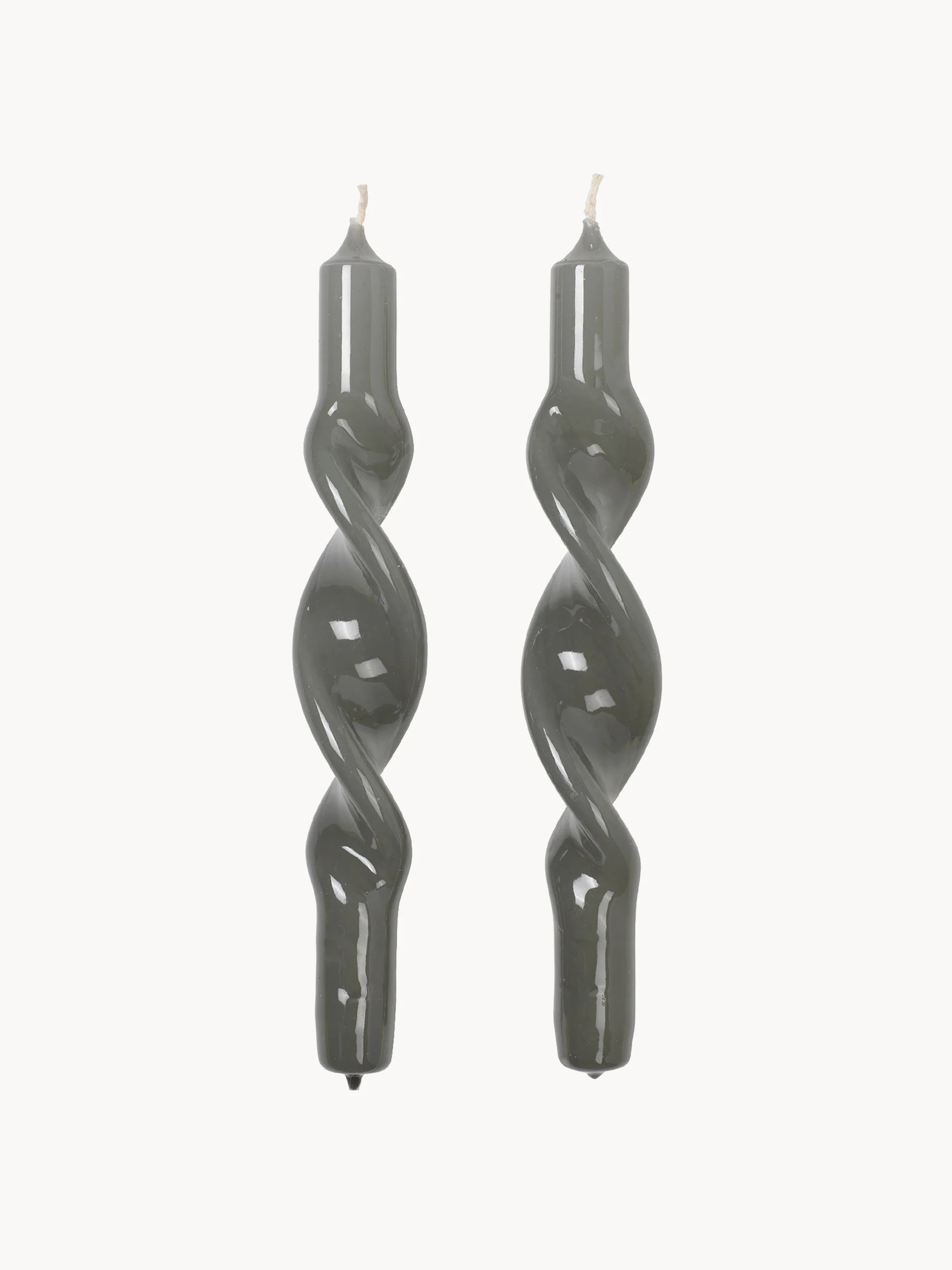 Handgefertigte Stabkerzen Twist, 2er-Set