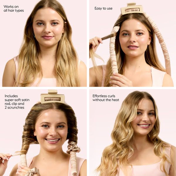 Silver Cloud Silver Cloud Silver Ion Infused Satin Heatless Curler Set Pink