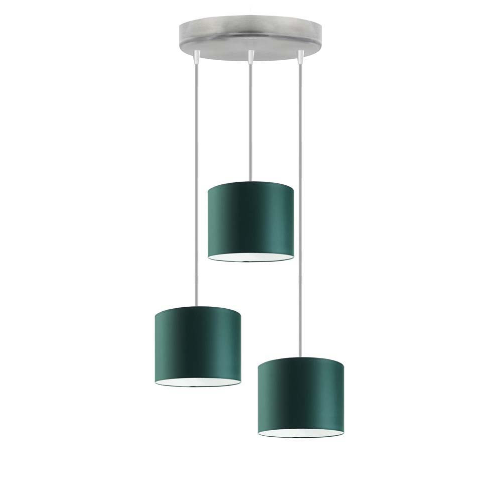 Lampa trzypunktowa PUEBLO nowoczesna Srebrny/ Zieleń Butelkowa