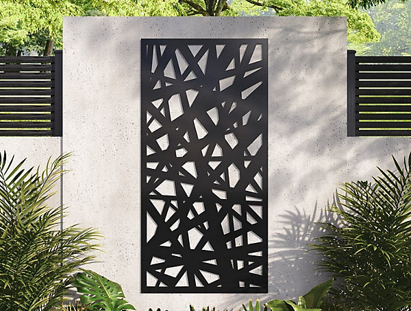 Panneau décoratif extérieur aluminium 100 x 200 cm Gris 7016