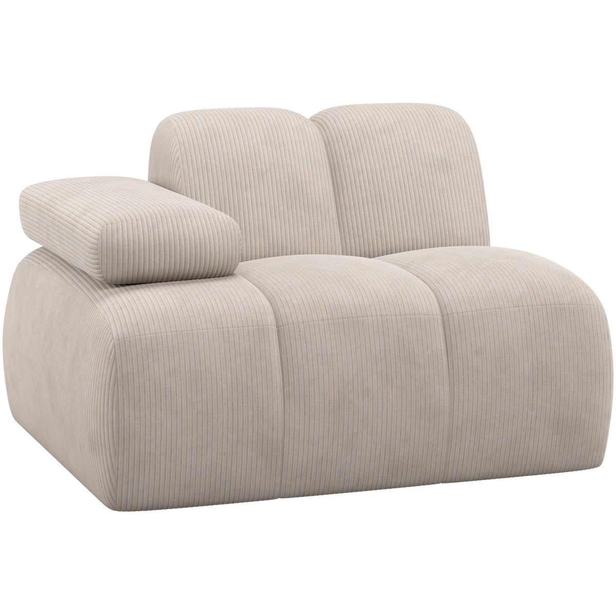 WOOOD 1-zits element bank arm links Mojo - Bouclé - Ecru - 74x124x97