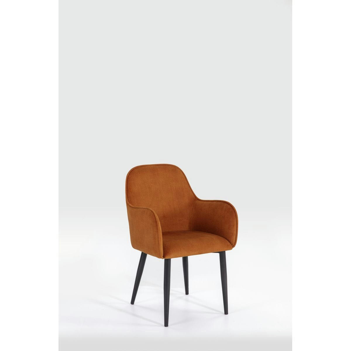 ARCHIE - Lot de 2 fauteuils de table en velours côtelé rouille