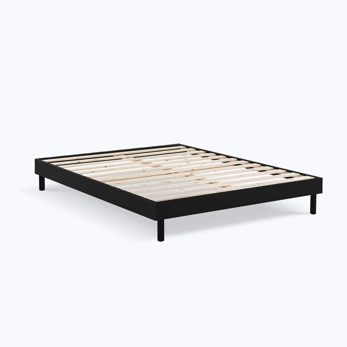 - Sommier à Lattes en kit bois Anthracite - 140 x 200 cm