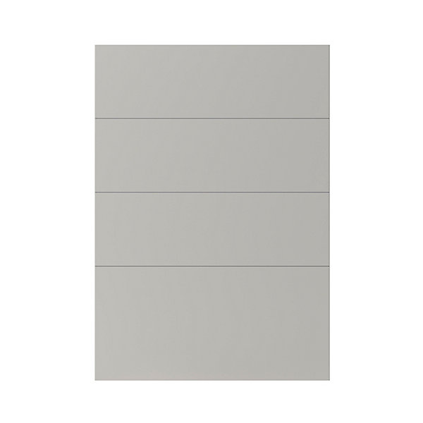 Façade de cuisine 3 tiroirs et 1 casserolier Stevia gris mat l. 50 cm x H. 72 cm GoodHome