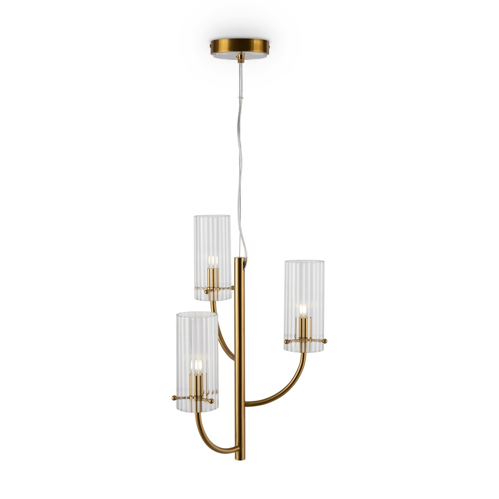 Lampa wisząca mosiężno-złota ARCO 3xG9x40W wym: 198x35x35 cm Maytoni