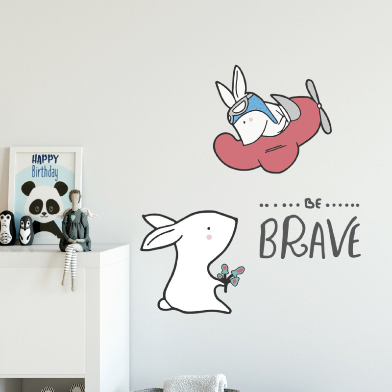 Planche de stickers Petits lapins 24 x 68 cm