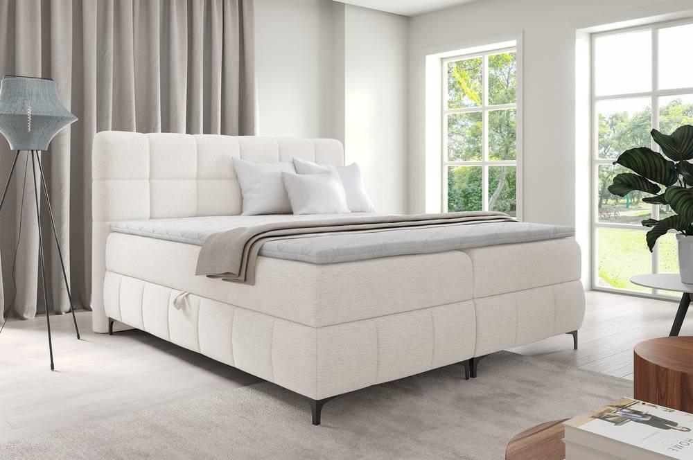 Boxspring Adras chenille 160 x 200 cm met opbergruimte en topper
