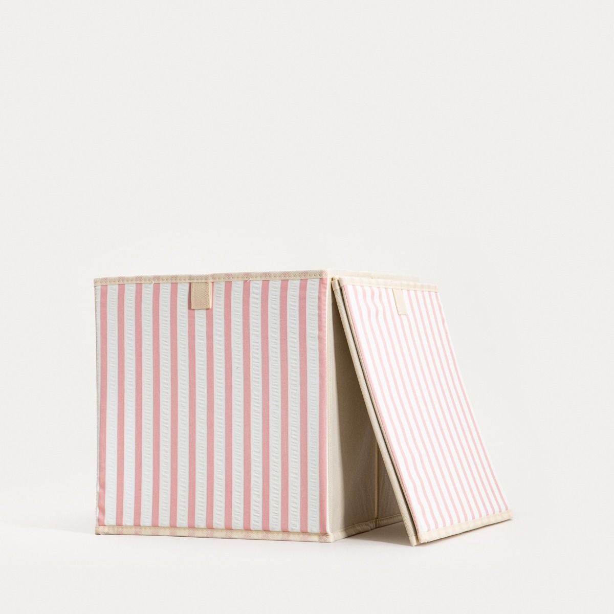 Pudełka do przechowywania LINETA w różowe pasy 2 szt. / 30x30x30 cm