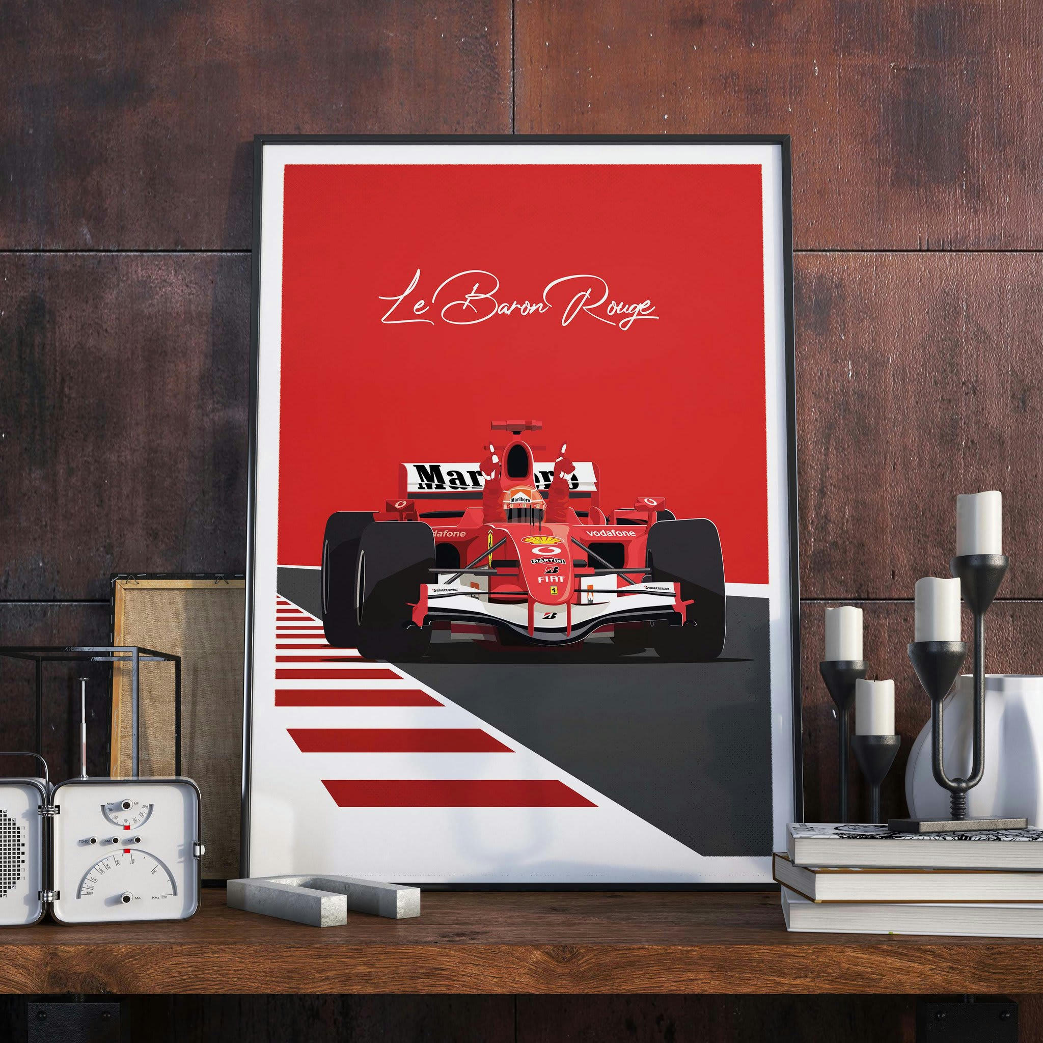 AUTO-MOTO - Affiche Formule 1 - Le Baron Rouge 30 x 40 cm