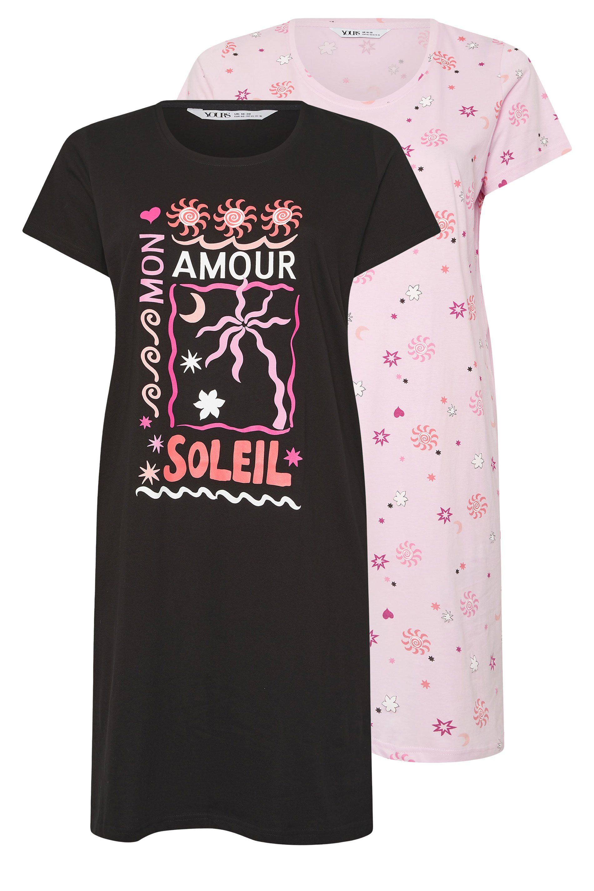 Yours 2 Pack Graphic Nightdresses