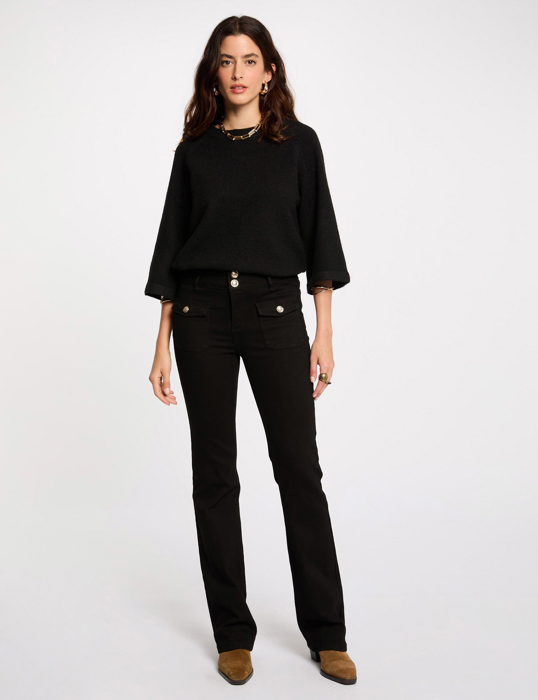 Bootcut Jeans With Flap Pockets Black Women