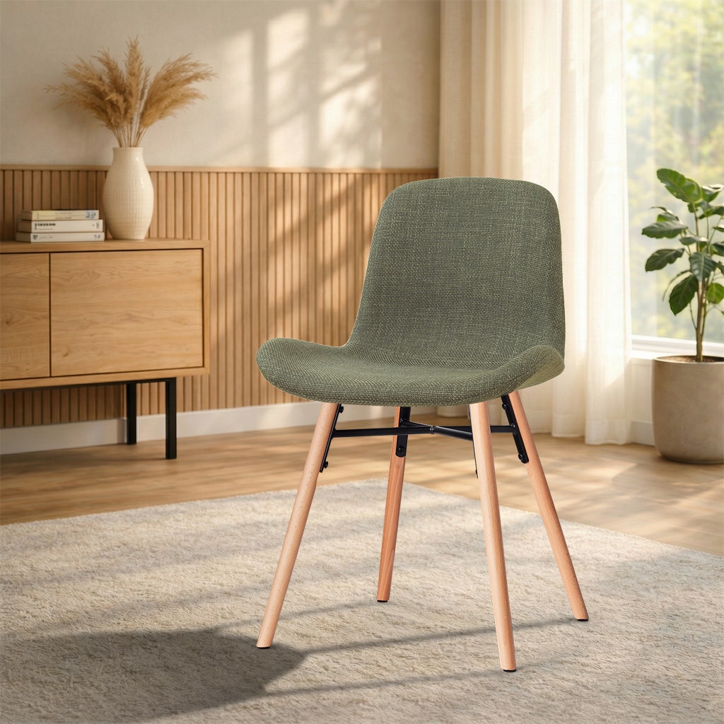 Nolon Nena-Fé Eetkamerstoel Forestgroen - Houten Onderstel