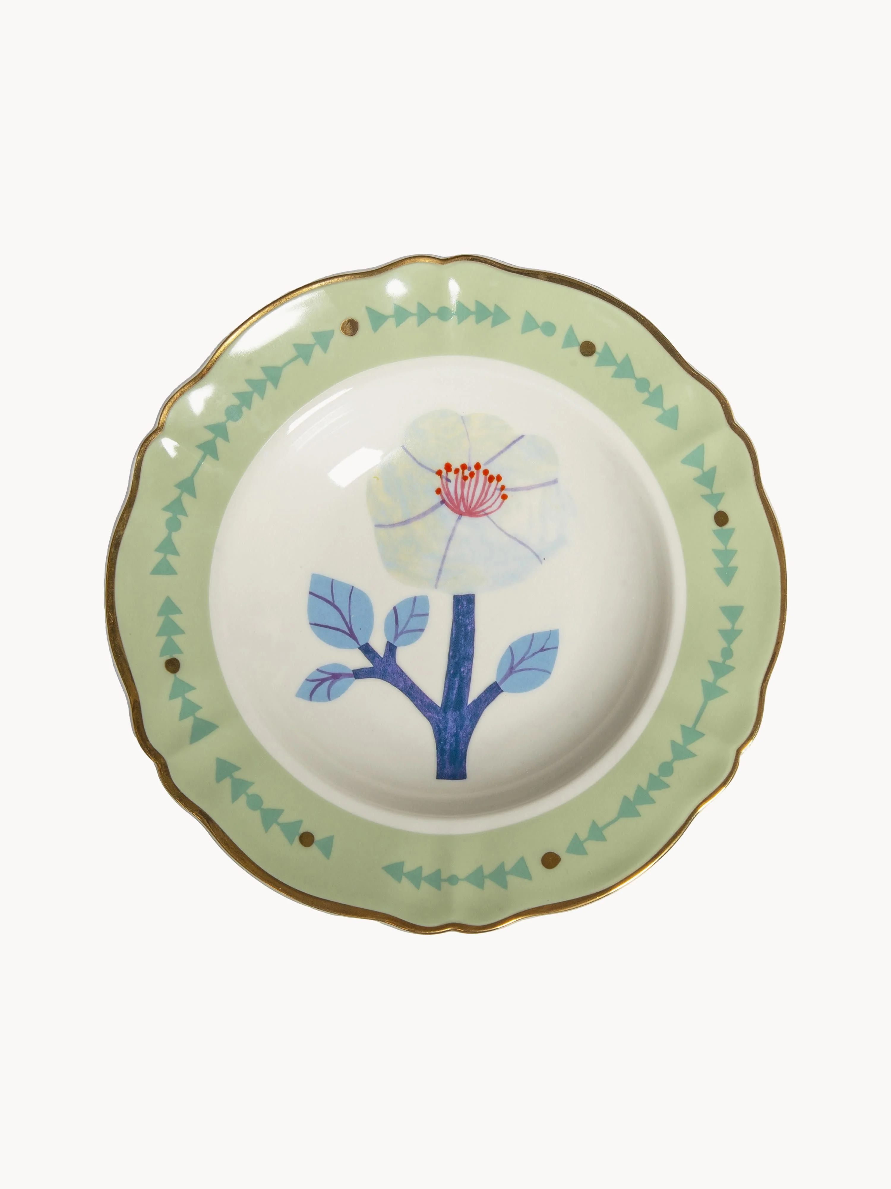 Handgefertigter Pastateller Botanica aus Porzellan