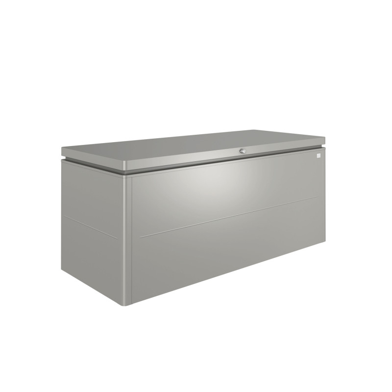 Coffre de jardin LoungeBox gris métallisé 2 x 0,85 x 0,9 m BIOHORT