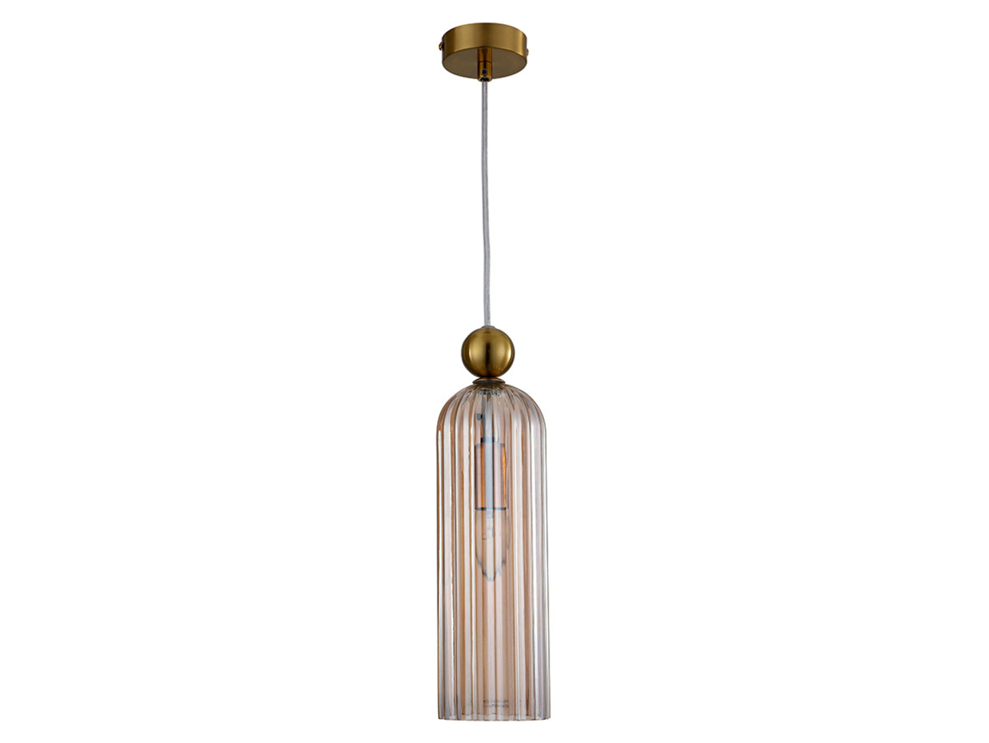 Lampa wisząca Piega szklana bursztynowa