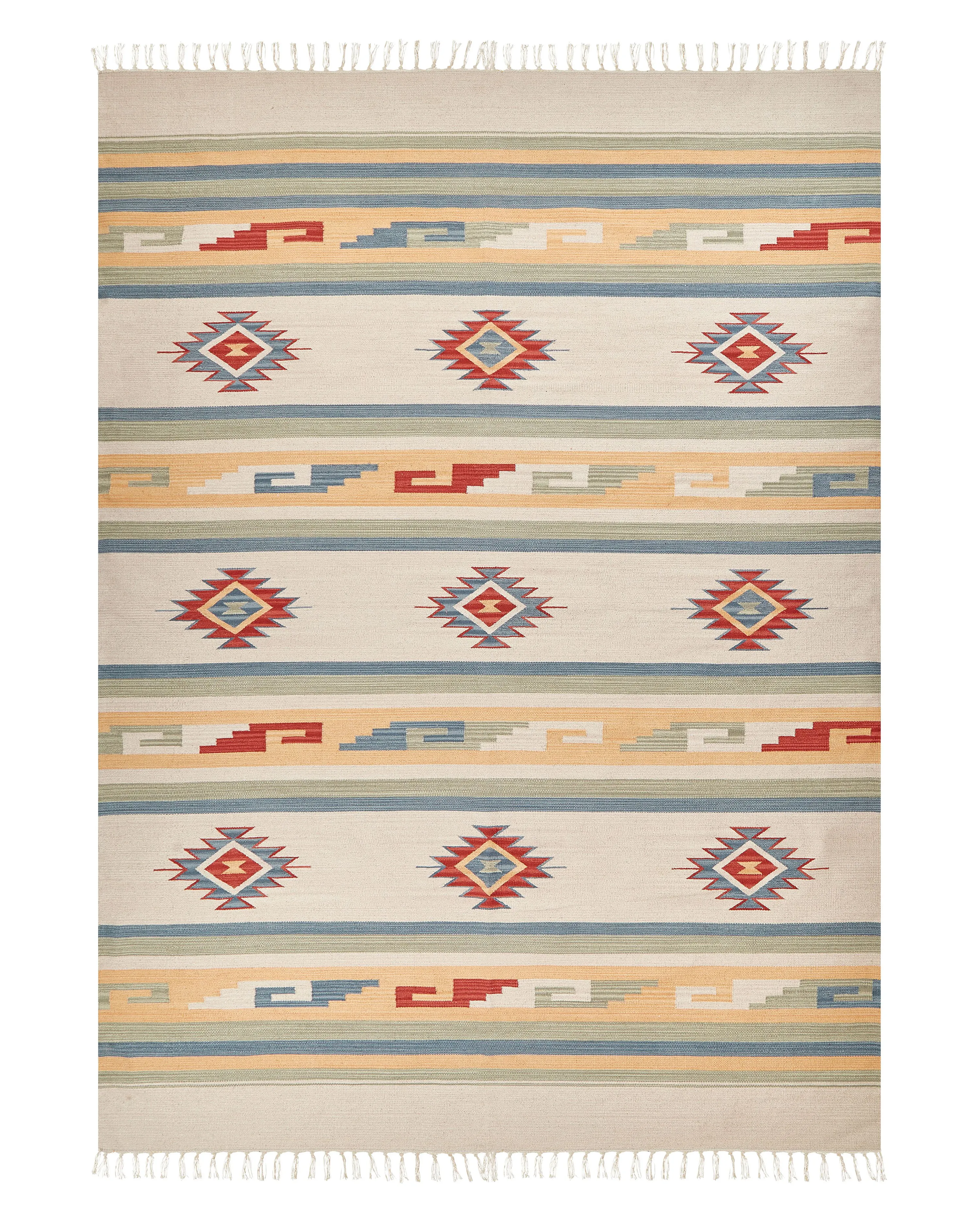 Rug APARAN Beige 140 x 200 cm Cotton Kilim