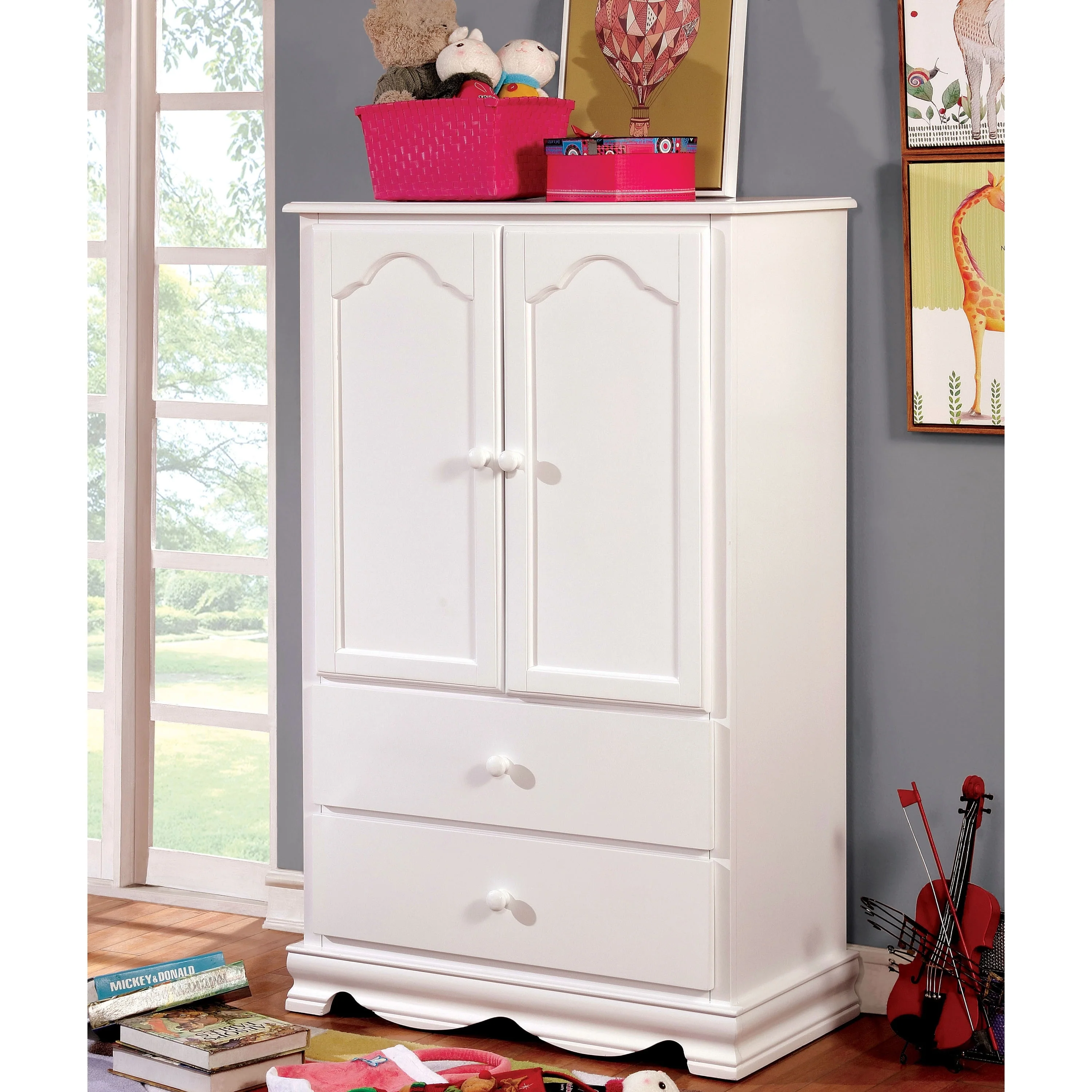 Jevi Transitional 2-Drawer Solid Wood Youth Armoire by Furniture of America