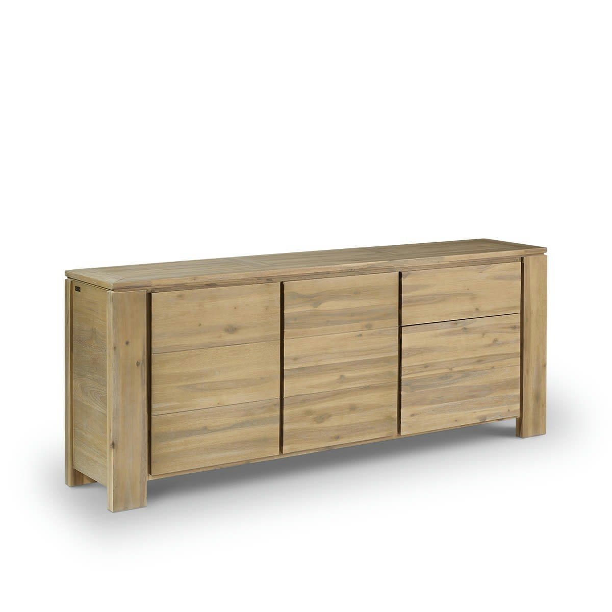 ENZO - Buffet en acacia 2 portes 2 tiroirs