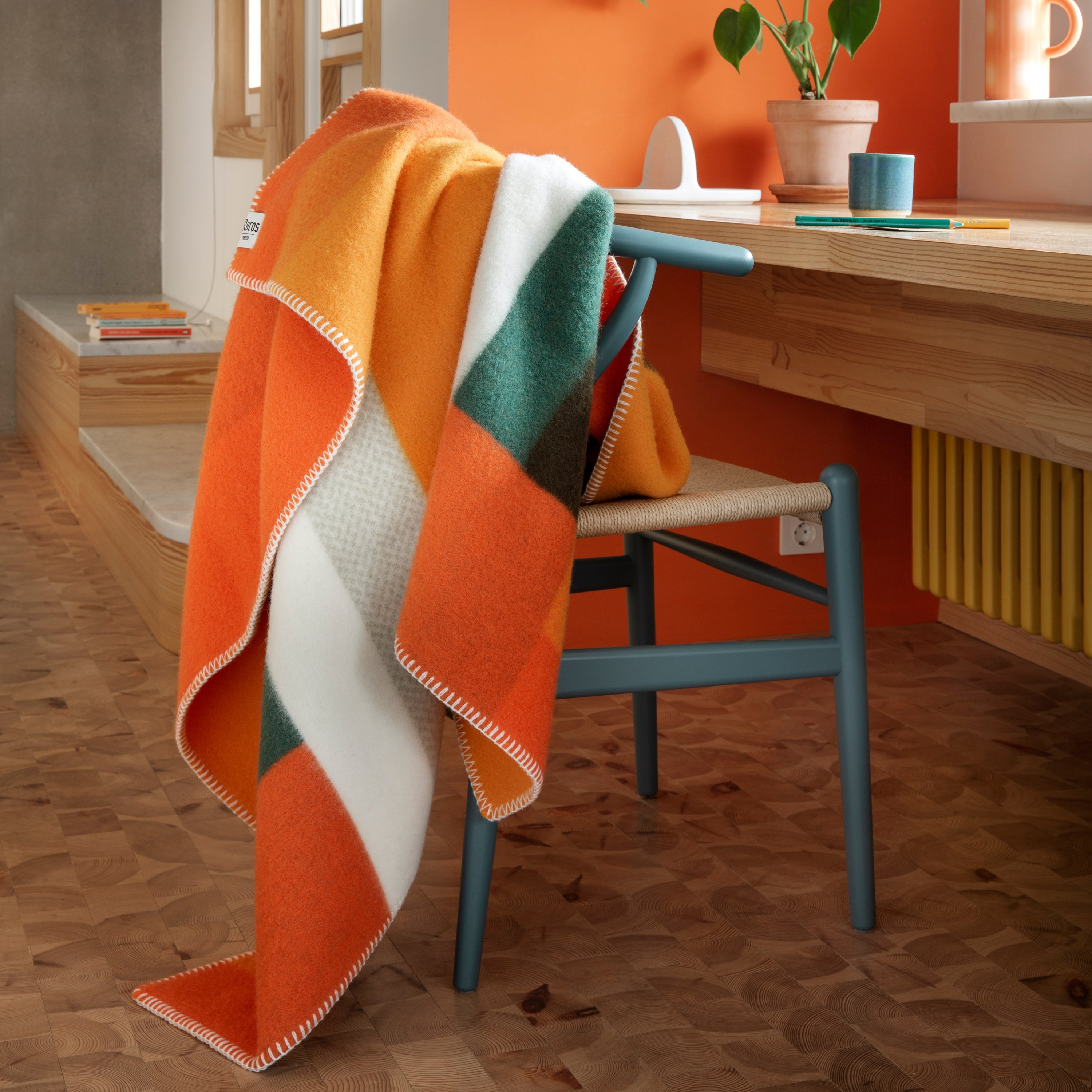 Røros Tweed Mikkel Plaid 135 x 200 cm - Oranje