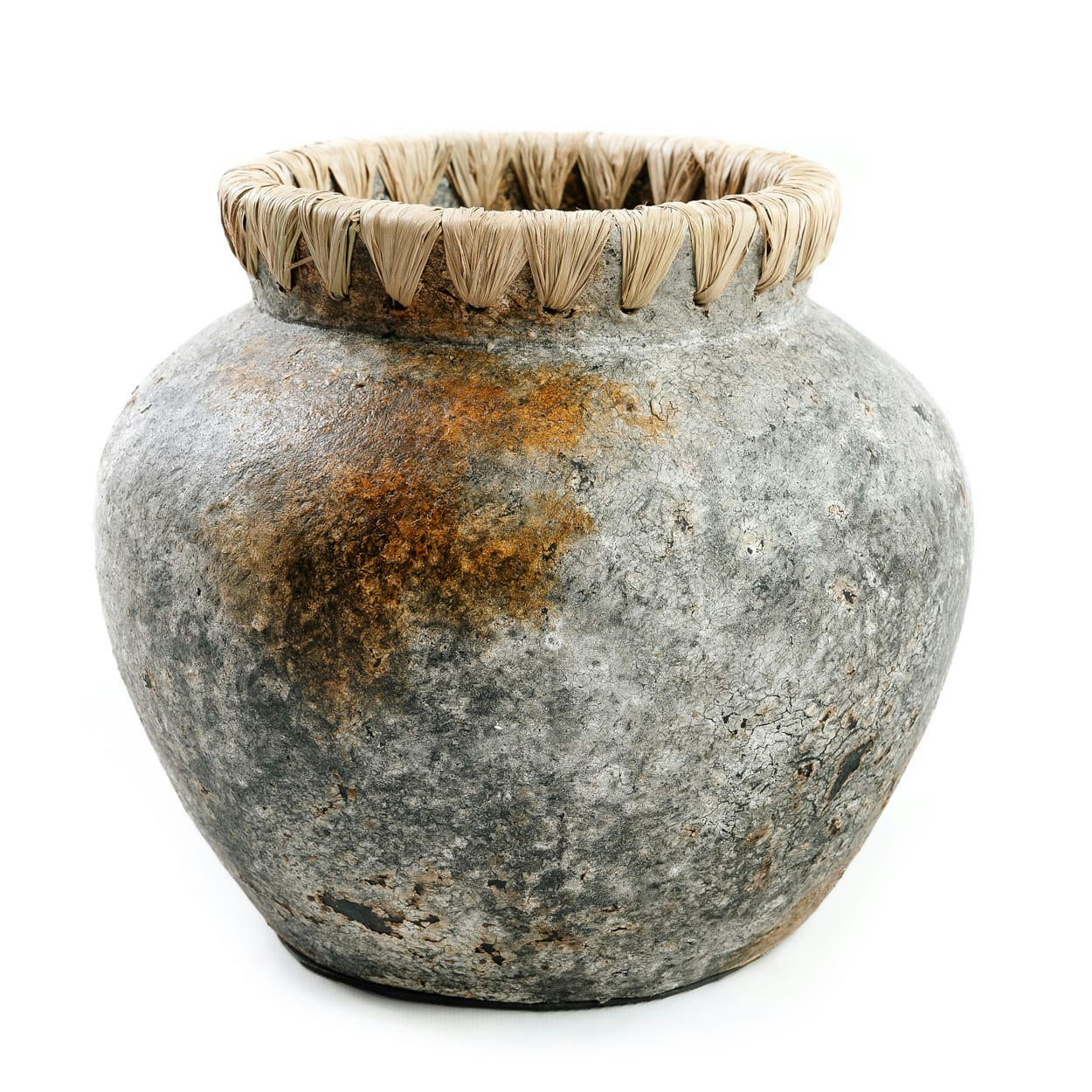 STYLY - Vase en terre cuite antique gris H19