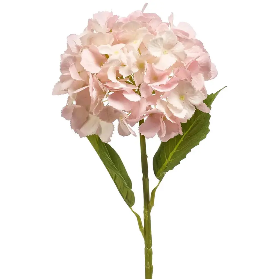 Emerald Kunstbloem hortensia tak - 52 cm - licht roze - Real Touch - hydrangea -