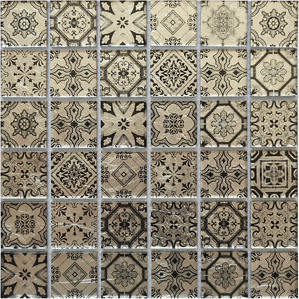 MOSAIQUE ARABESQUE GRIS 1 PLAQUE 30,5 x 30,5 CM CASA LINEA