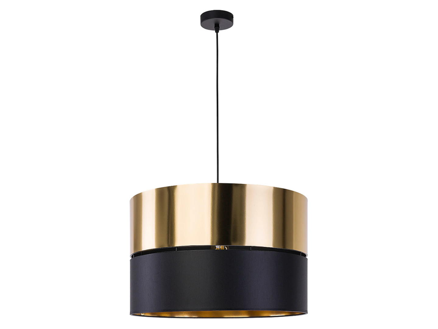 Lampa wisząca Hiltonmetalowa czarno-złota