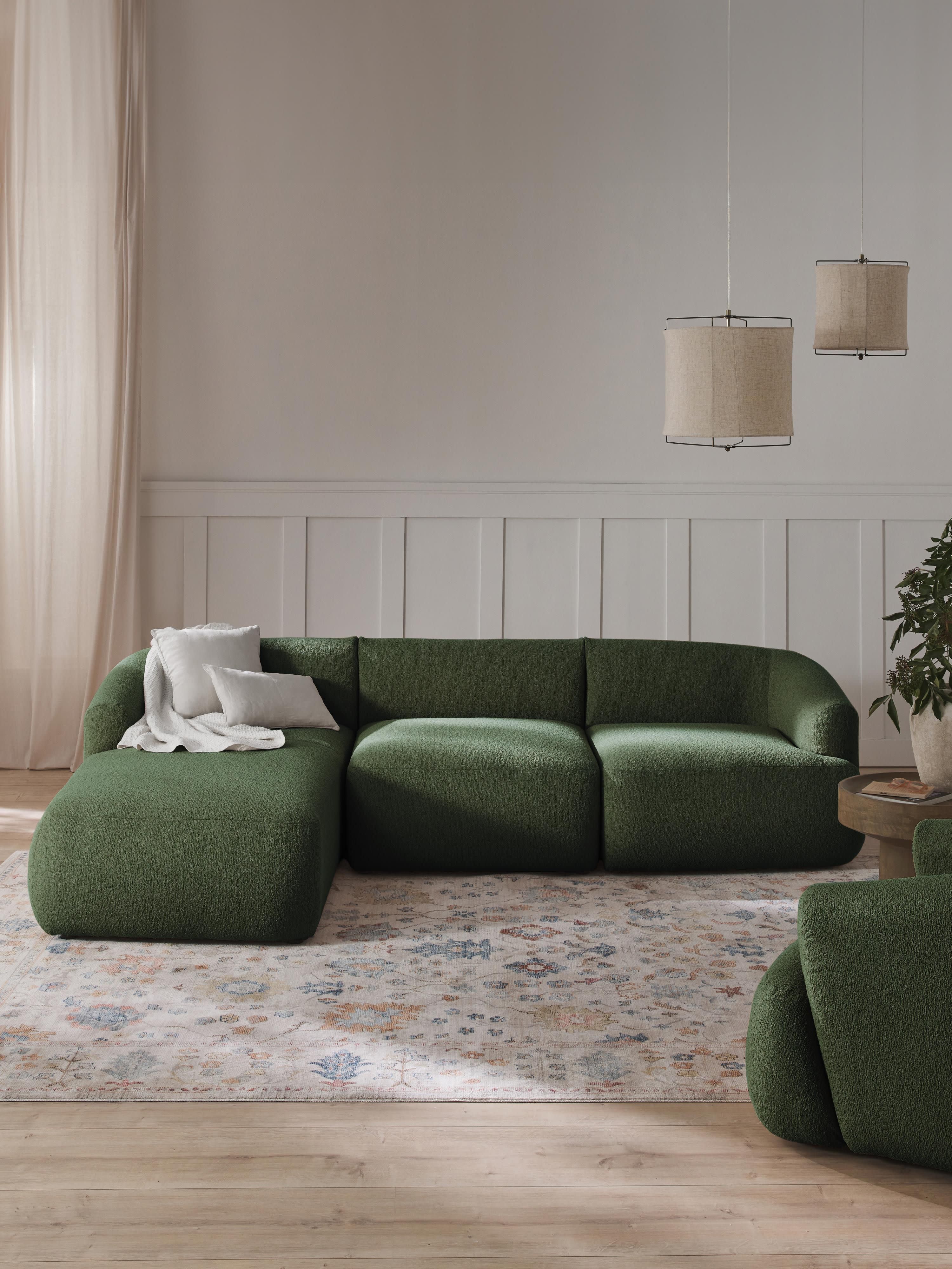 Modulares Bouclé-Ecksofa Sofia (3-Sitzer)