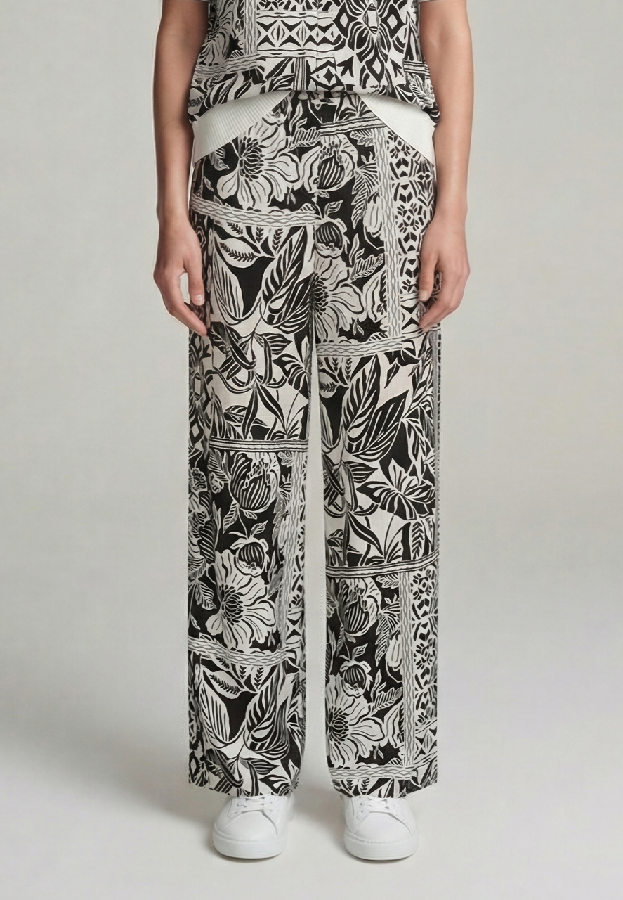 Hose mit Patchwork-Print