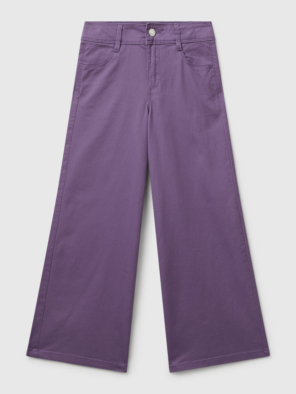 Wide trousers in stretch cotton