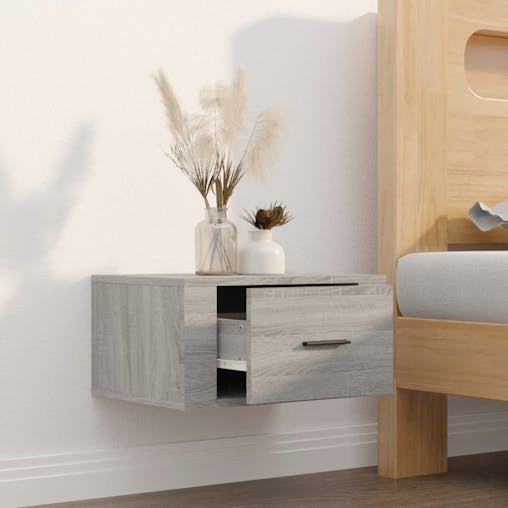 NNEVL Wall-mounted Bedside Cabinet Grey Sonoma 50x36x25 cm