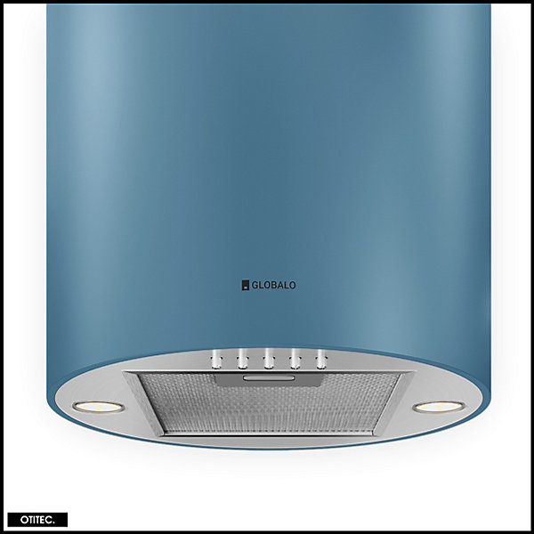 Hotte Îlot Aspirante Silencieuse - 39 cm - 570 m3/h - LOBELIO - Bleu Océan