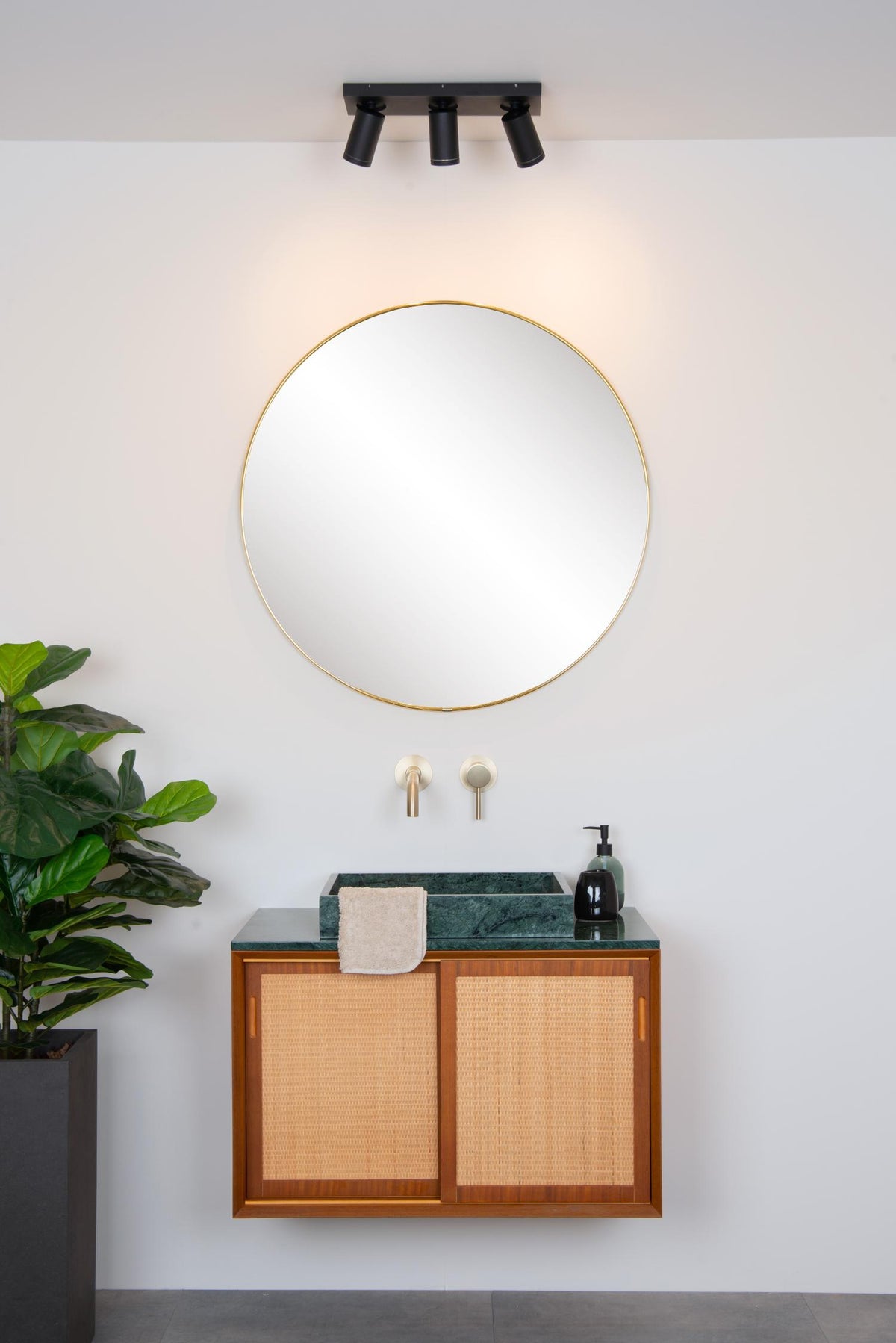Lucide plafondspot badkamer TAYLOR - 3xGU10 - Zwart
