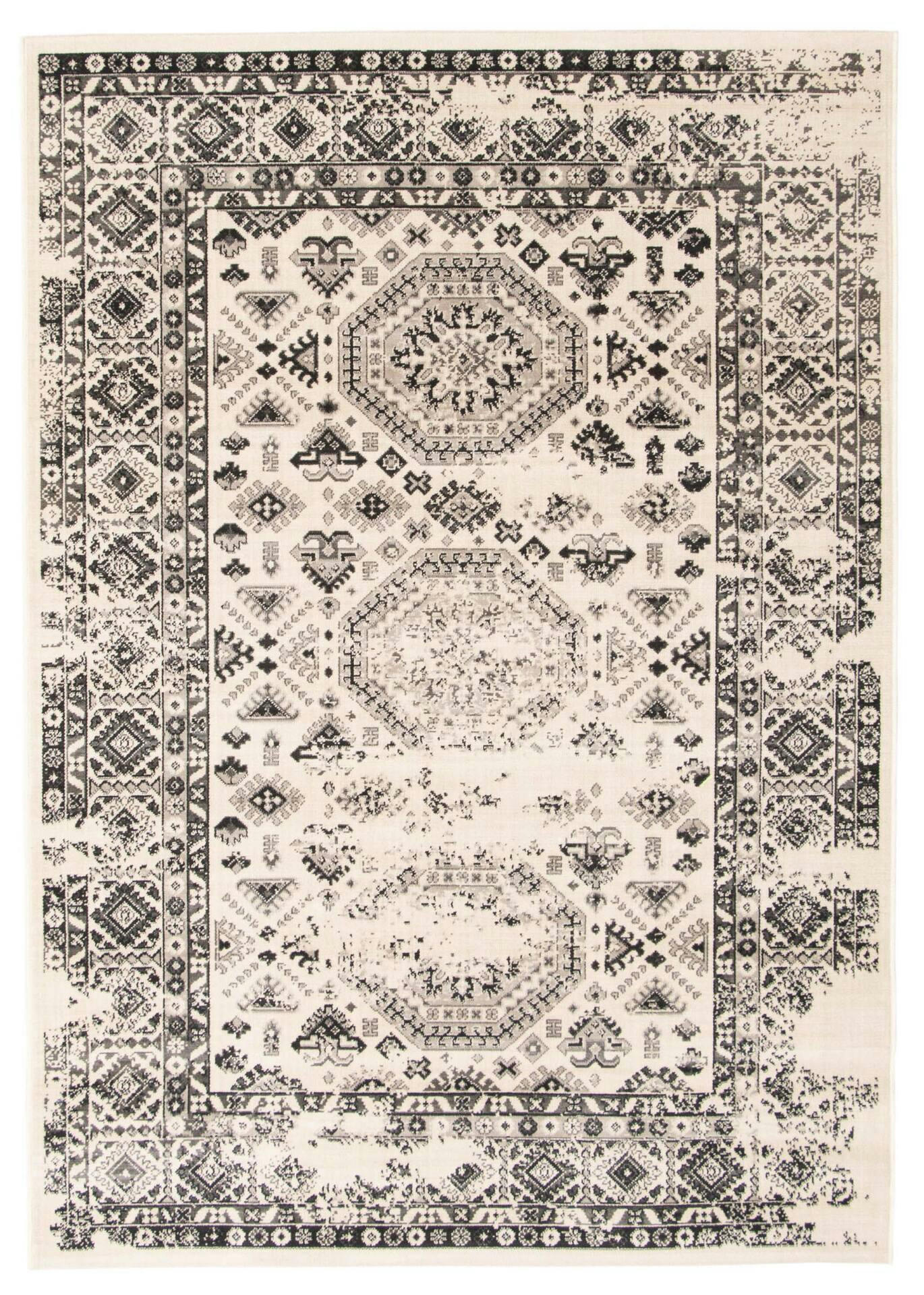 ECARPET Veranda Indoor Abstract Area Rug, Grey, Assorted Sizes