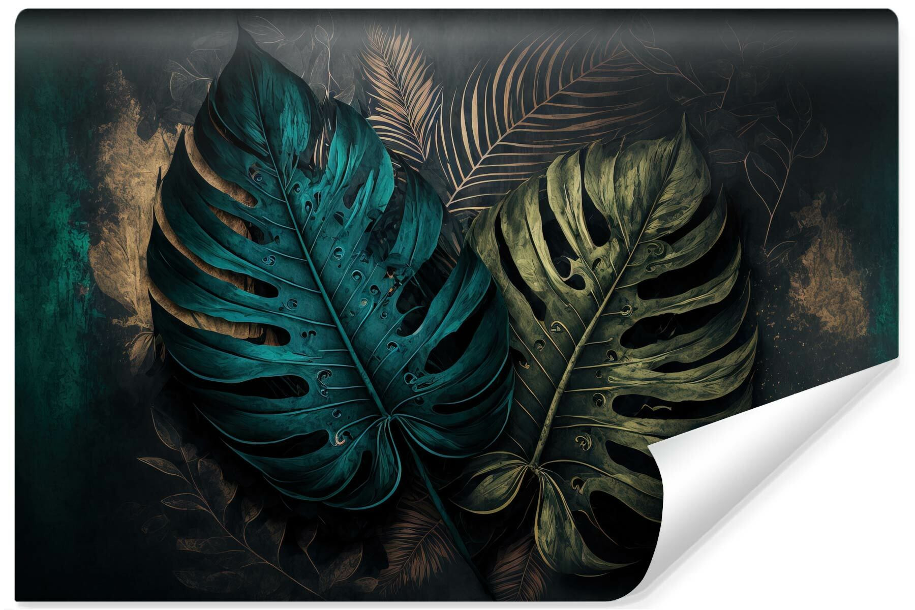 Fototapeta Liście MONSTERA Abstrakcja 3D 90x60cm