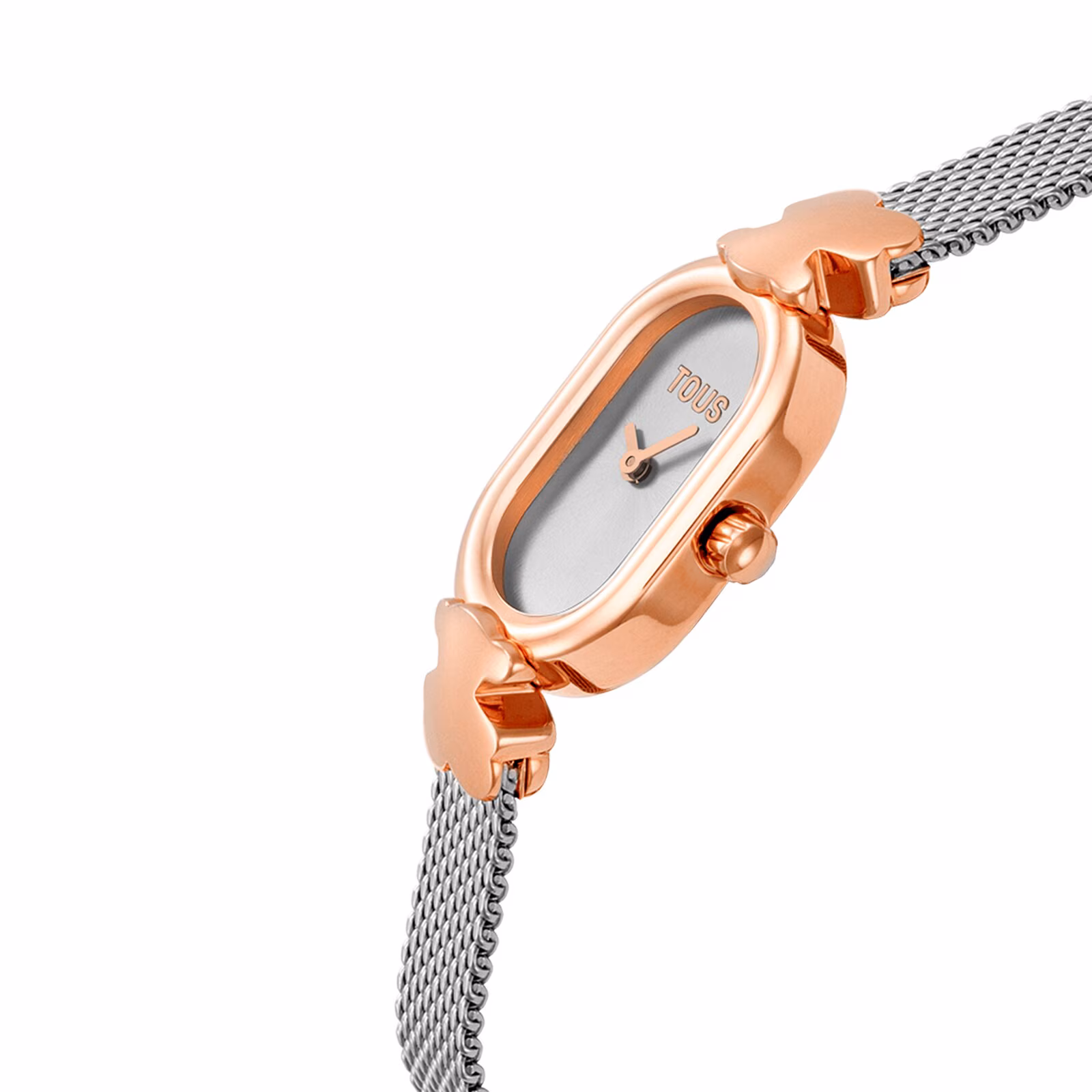 Reloj analógico joya con brazalete de acero y acero rosado Oval Icon