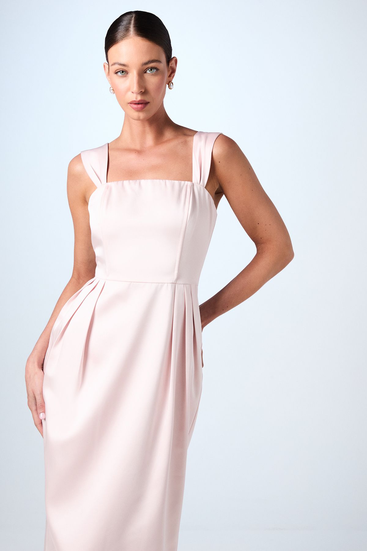 Coast Corset Satin Column Midi Bridesmaid Dress