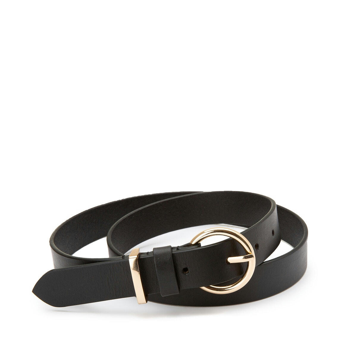 Ceinture en cuir boucle dorée