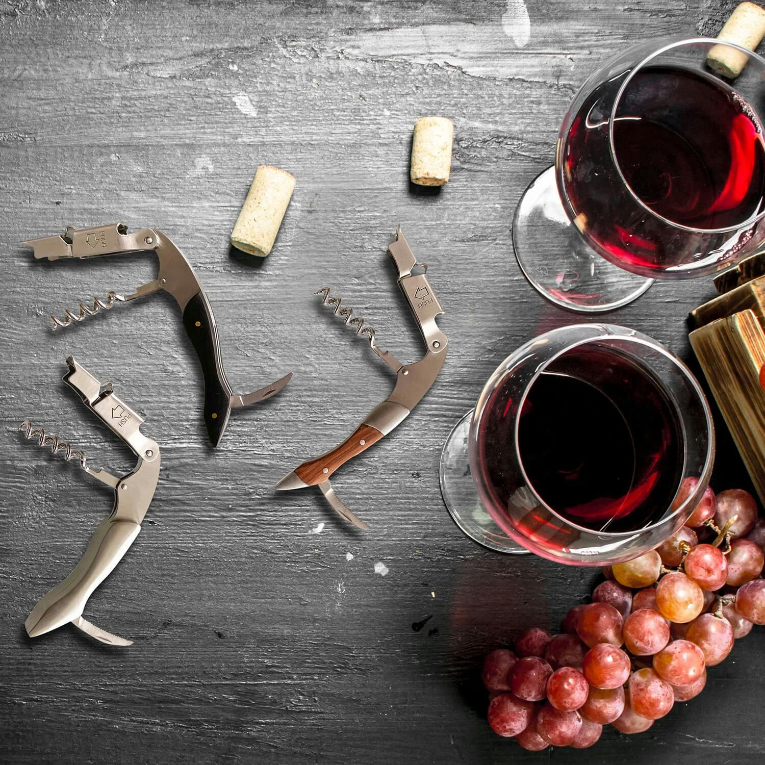 CAMARERO - Tire-bouchon à main avec poignée en bois