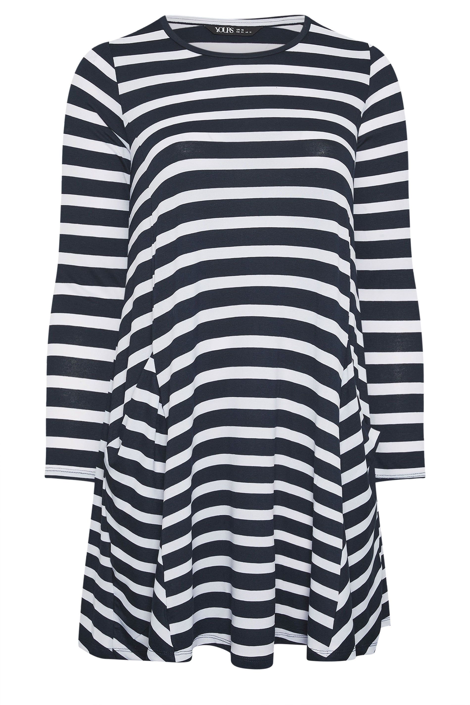 Yours Stripe Drape Pocket Dress