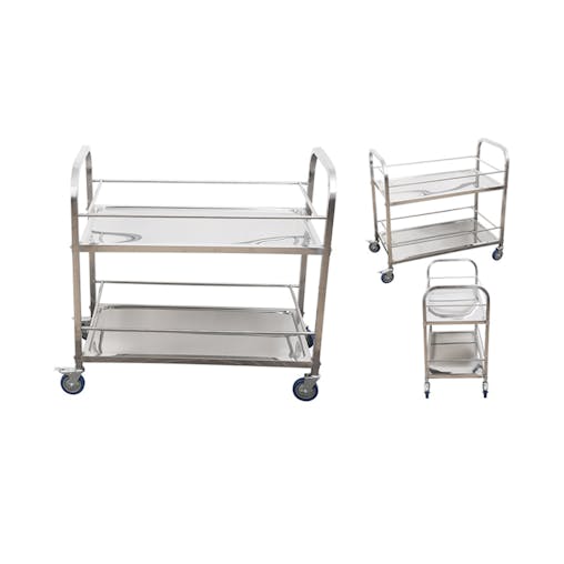 SOGA 2X 2 Tier Stainless Steel Drink Wine Food Utility Cart Large 95x50x95cm