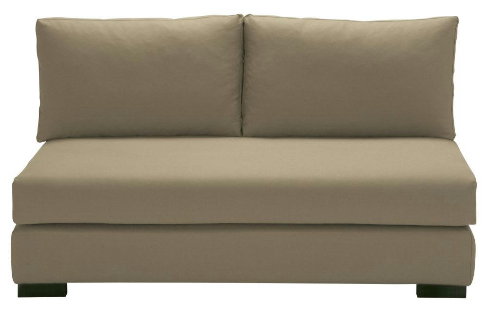 Terence - Chauffeuse pour canapé modulable 2 places en toile taupe